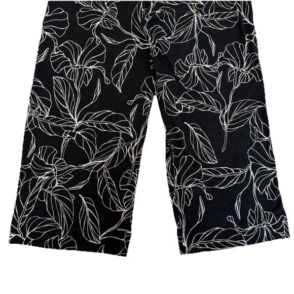 Calypso St. Barth Navy White Linen Cotton Wide Leg Pants L Pull On Beach Resort - Picture 6 of 8